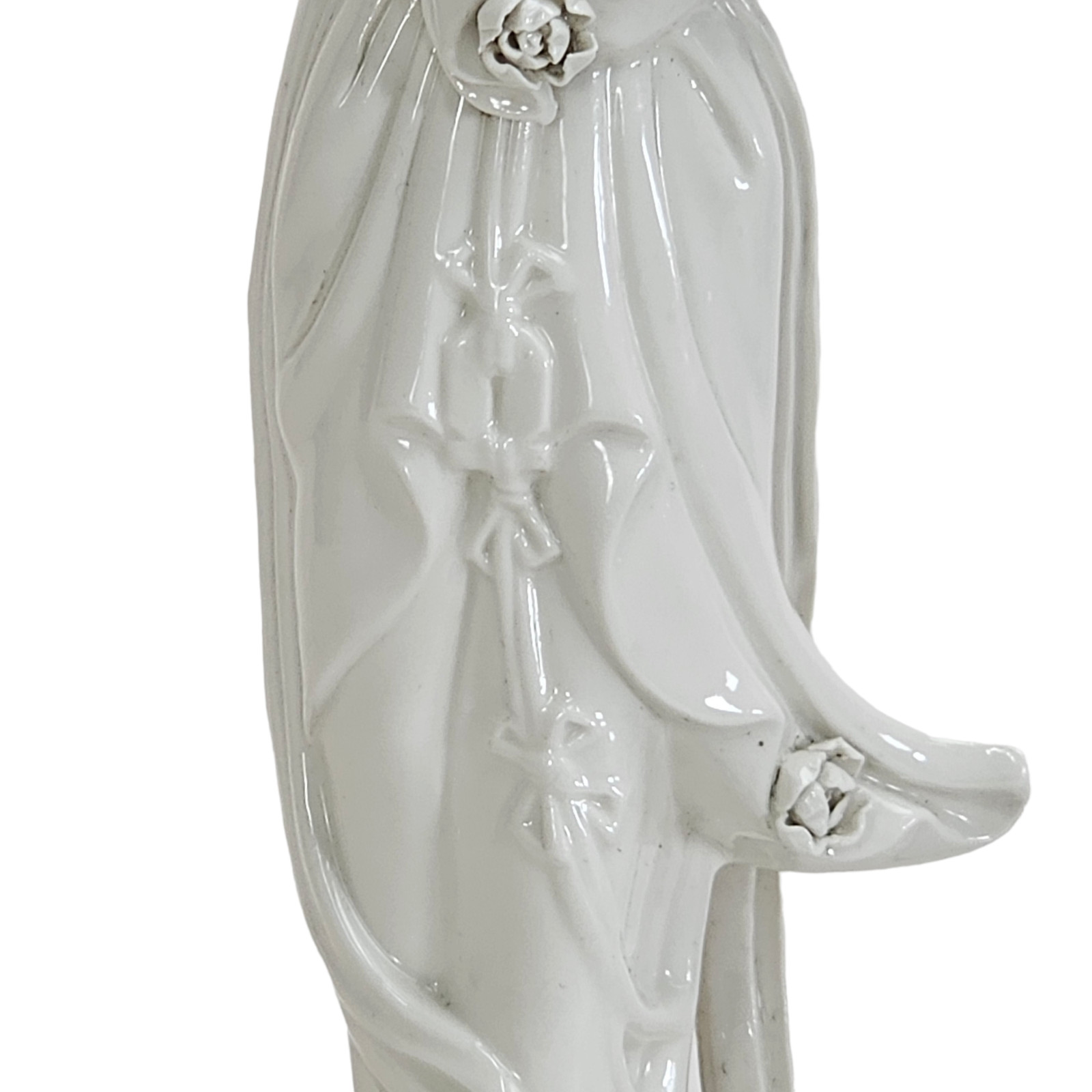 Vintage Chinese Blanc De Chine Porcelain Guanyin Kwanyin Figurine Lamp