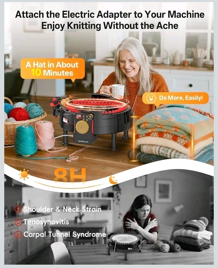 A46A2 Upgraded Zestwrench Electric Knitting Machine Adapter for Addi Knitting Ma