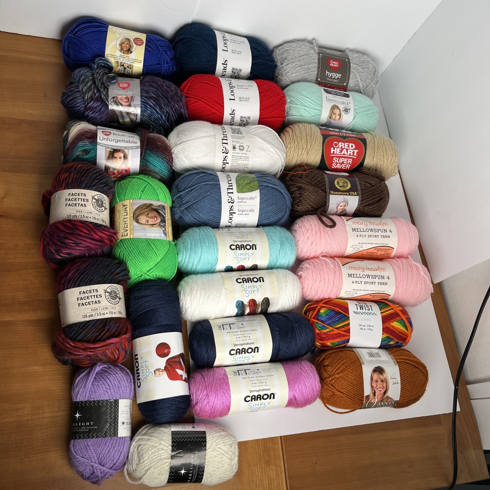 Yarn Lot: Various Brands Red Heart, Caron, Everyday, Loops & Threads, Lion Brand