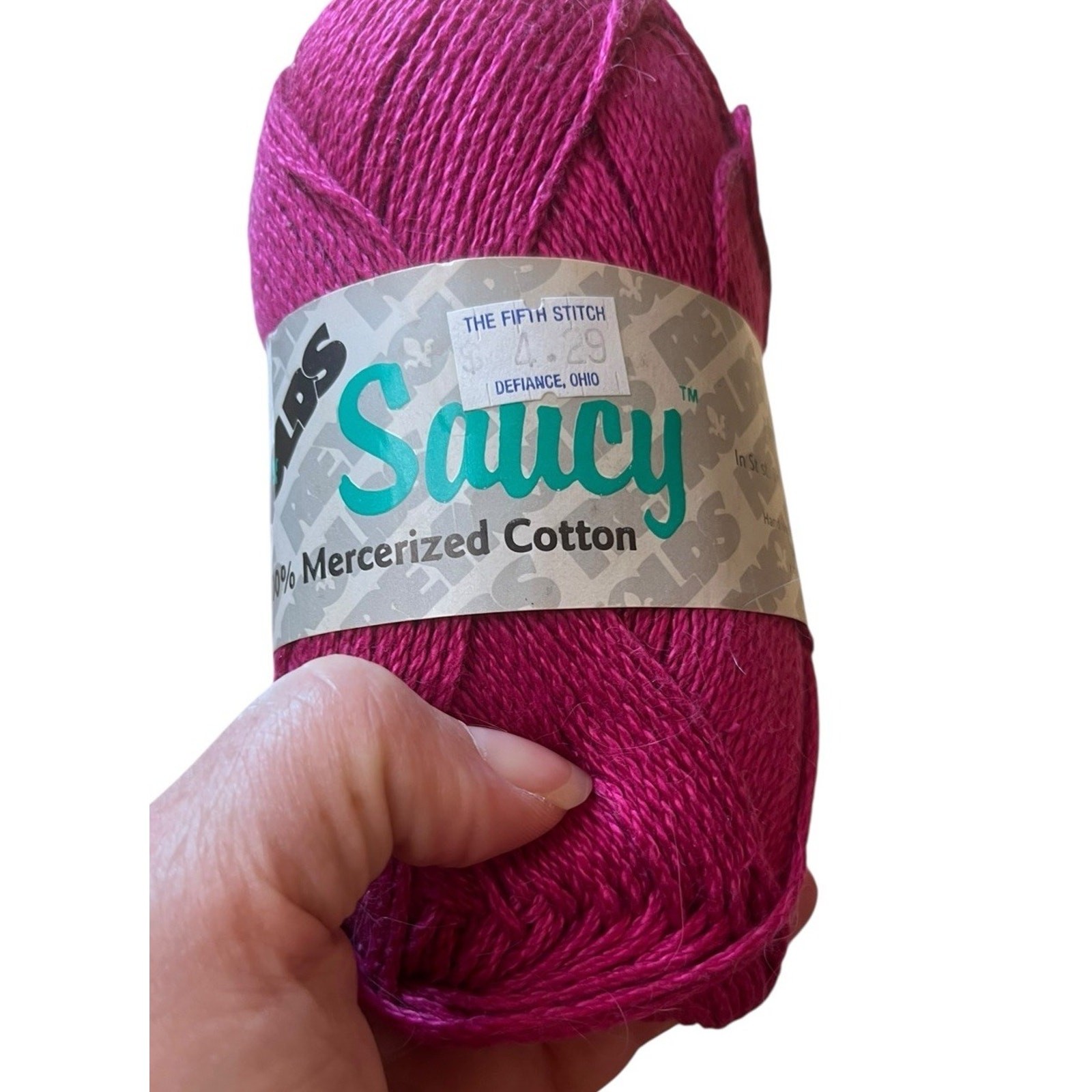 Lot of 2 Reynolds SAUCY Mercerized Cotton Yarn Fuchsia Pink Brazil 100 Gr Each