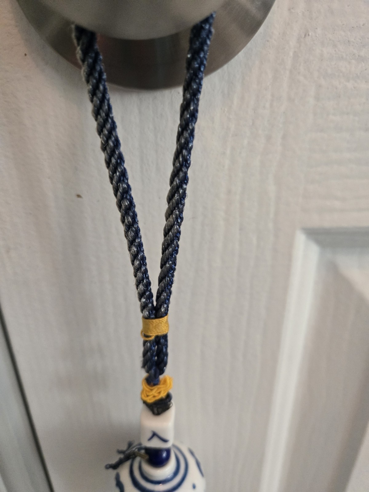 Blue and White Chinese Ceramic Tassel Door Hanging
