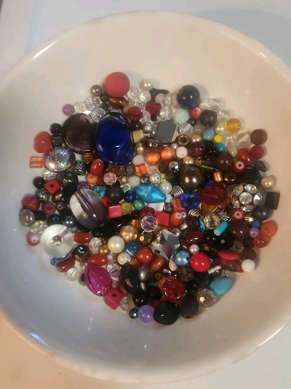 Mixed Lot of Loose Soup Beads Glass Crystal Wood Plastic Acrylic