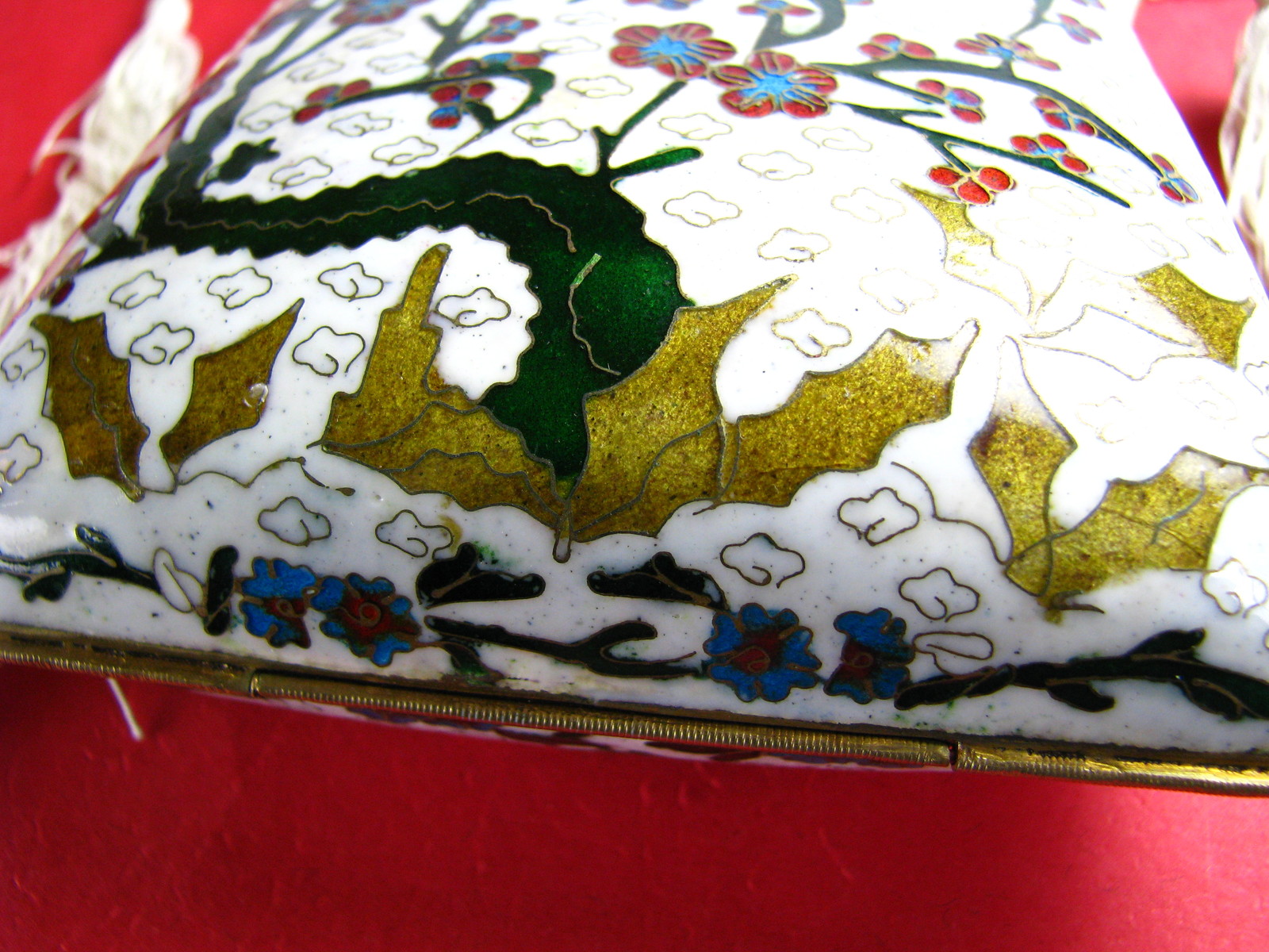 CHINESE CLOISONNE ENAMEL BRASS PURSE HANDBAG CHAMPLEVE ENAMEL Asia China c1900’s