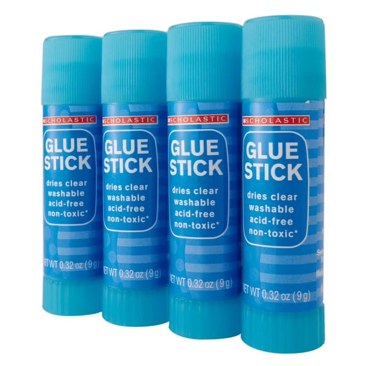 Glue Sticks, 0.32 Oz. each, Blue Gel, 2 Packs Of 4, “8 Sticks” Clear Scholastic