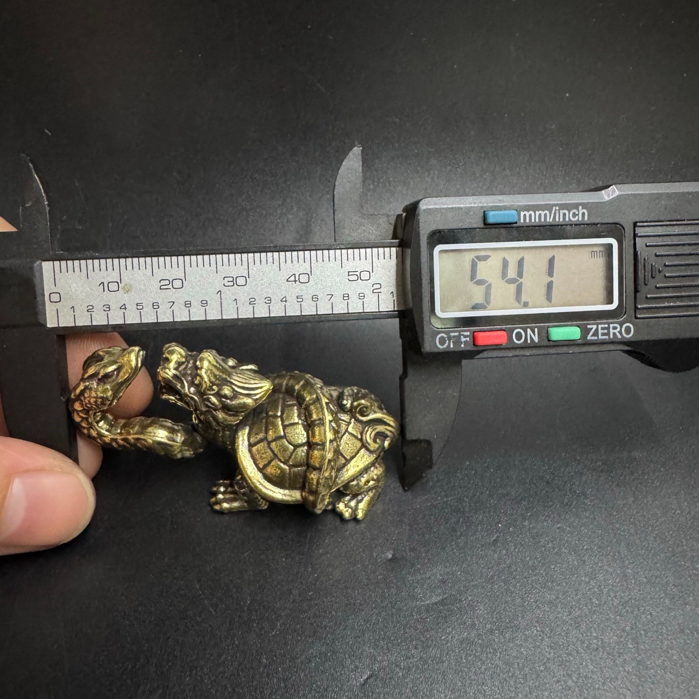 Brass Xuanwu Black Tortoise Statue Chinese Dragon Turtle Snake FengShui Ornament