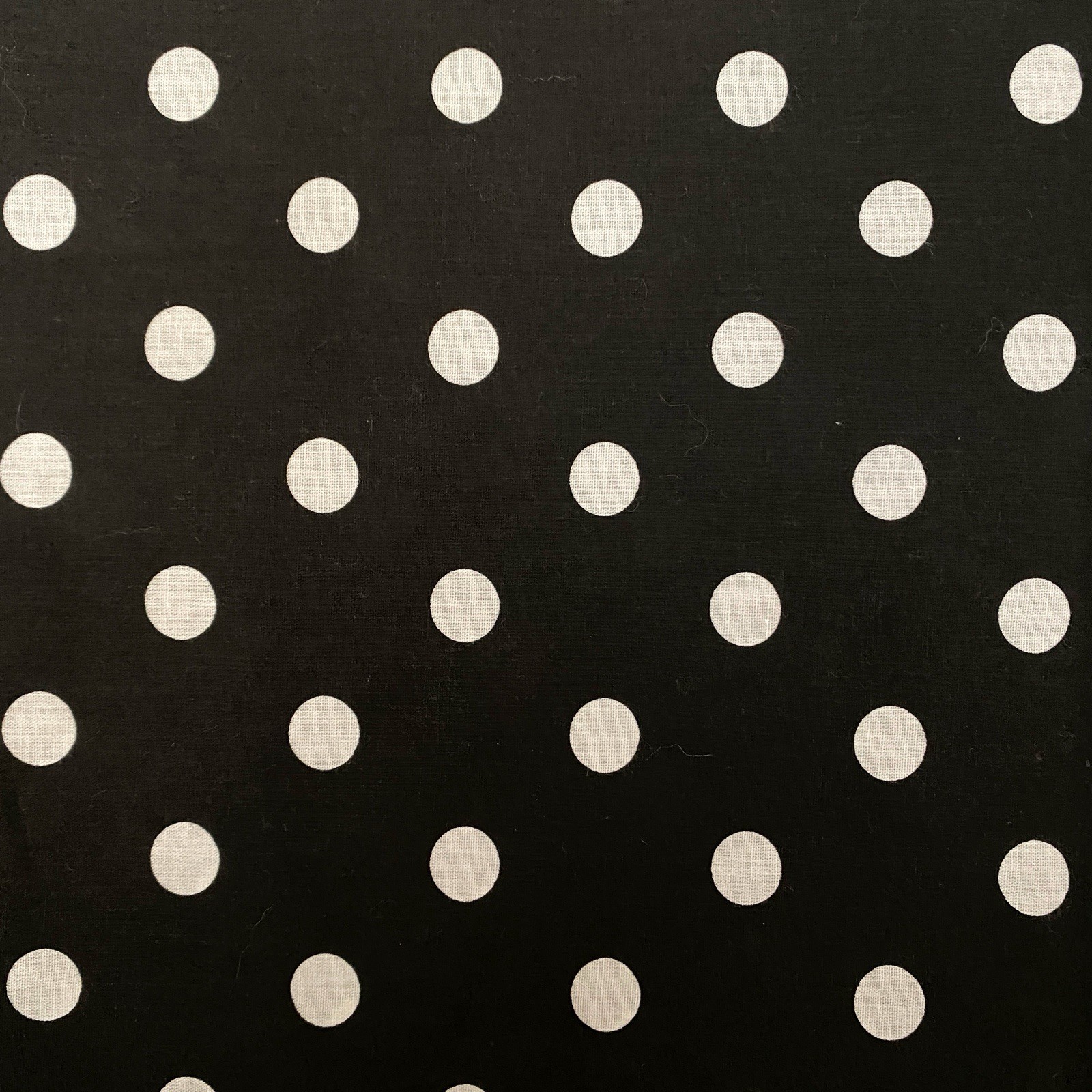 Black White Polka Dot Lightweight Cotton Quilting Fabric 59×46 1/2 inch Dots