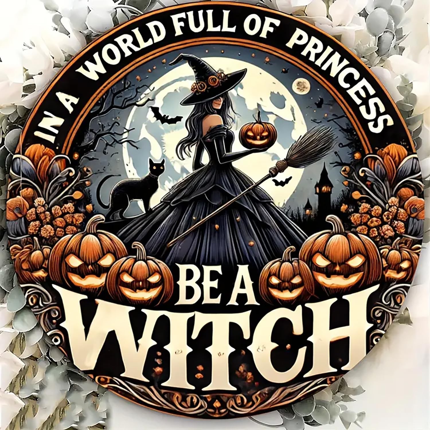 Halloween Witch Pumpkin Cat Diamond Art Painting Kits for Adults, Diamond Painti