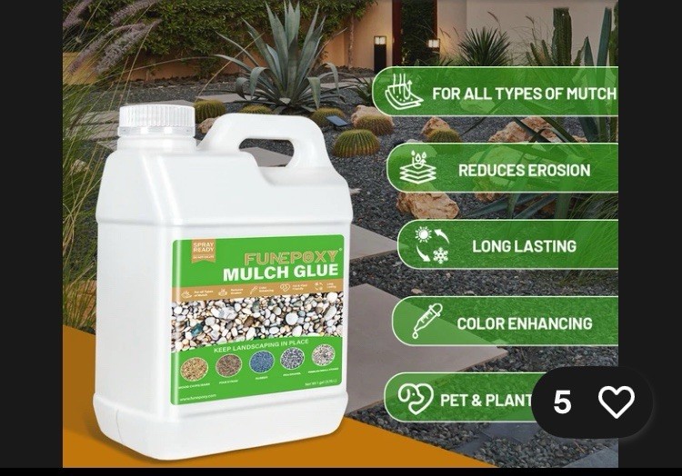 35oz Fast Drying Mulch Glue Outdoor Use Gravel Rock Landscape Hold Safe To Kids