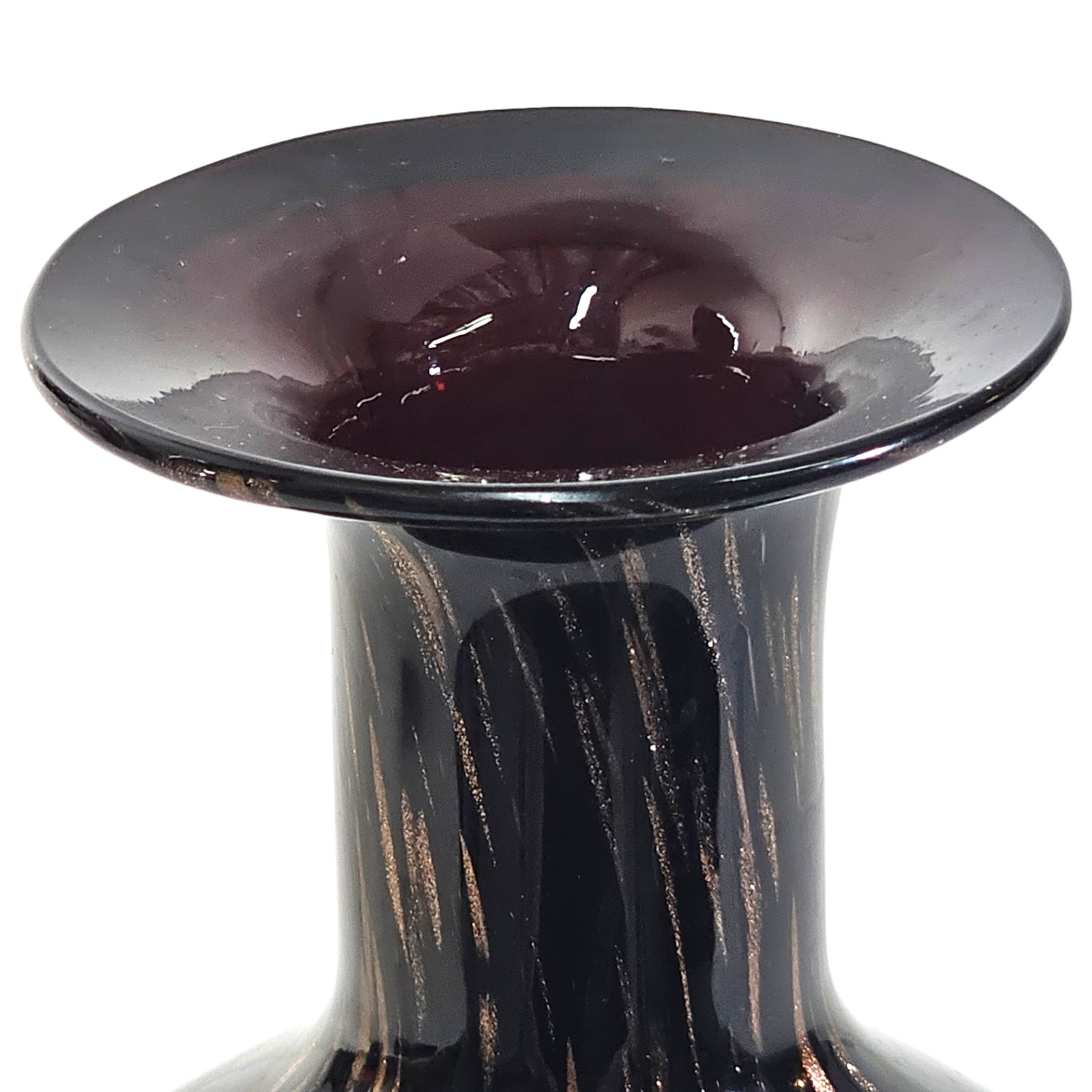 Dale Tiffany Springdale Art Glass Black Copper Amphora Vase Modern Vase 20th C.