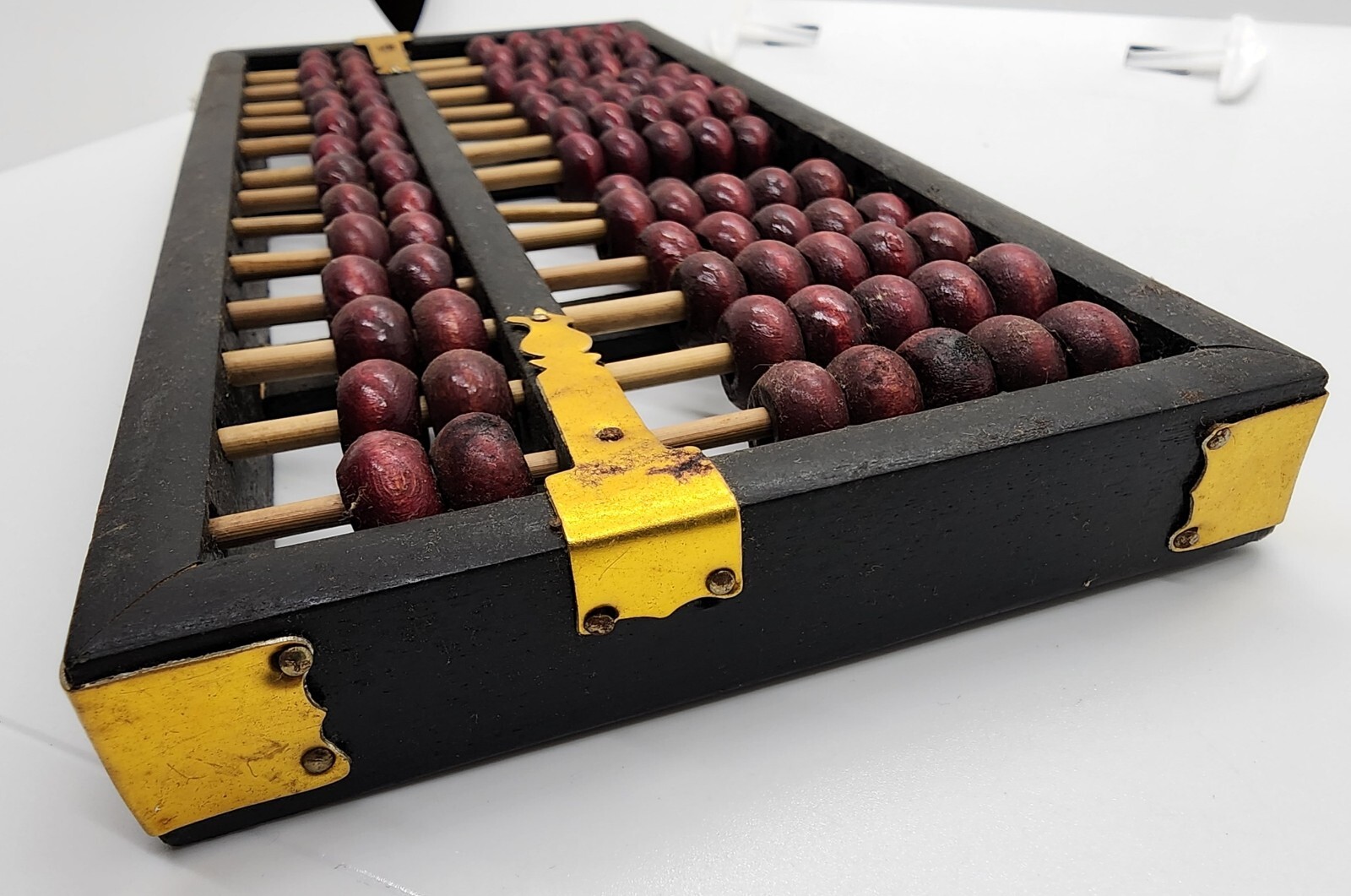 1950s 1960s Vintage brass wood 9.5″ ABACUS Adding Machine FLYING EAGLE China