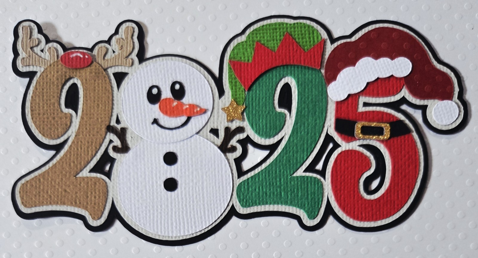 Christmas 2025 Title. Scrapbook, Card Making Paper Piecing