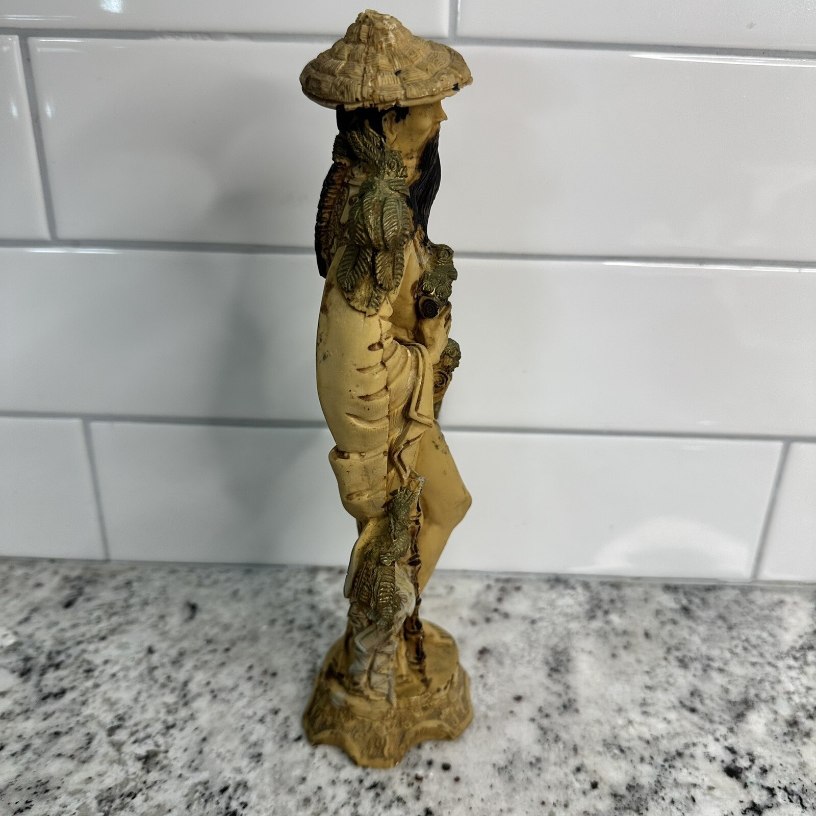 DECORATIVE VINTAGE ORIENTAL SCULPTURAL FIGURE ~ MALE in ORNATE COSTUME Italy