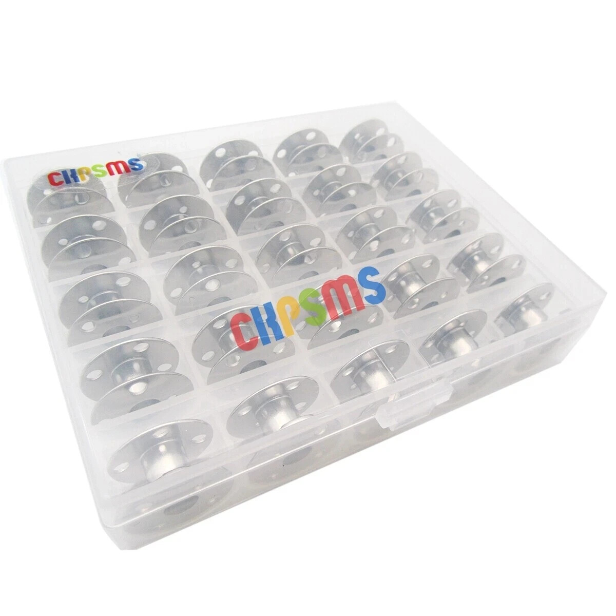 25PCS Metal Bobbins & BOX FOR SINGER 257,258, 403A, 404,413K, 66 Class, 99 Class