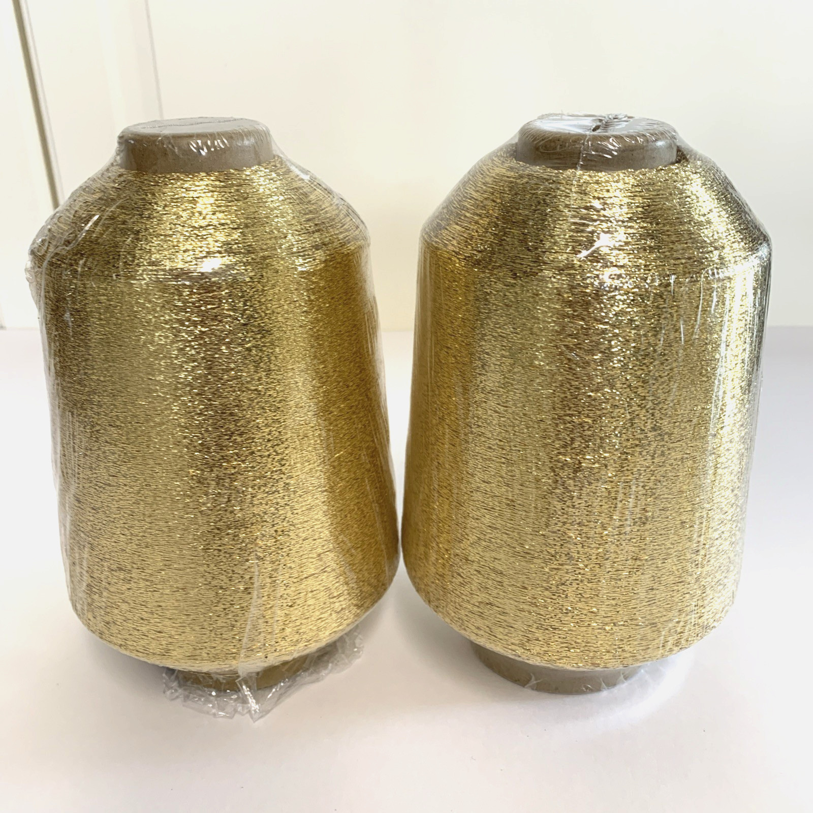 2x Fine Metallic Yarn Thread Sparkle Shiny Knitting 1.3 lb Cone Japan Gold