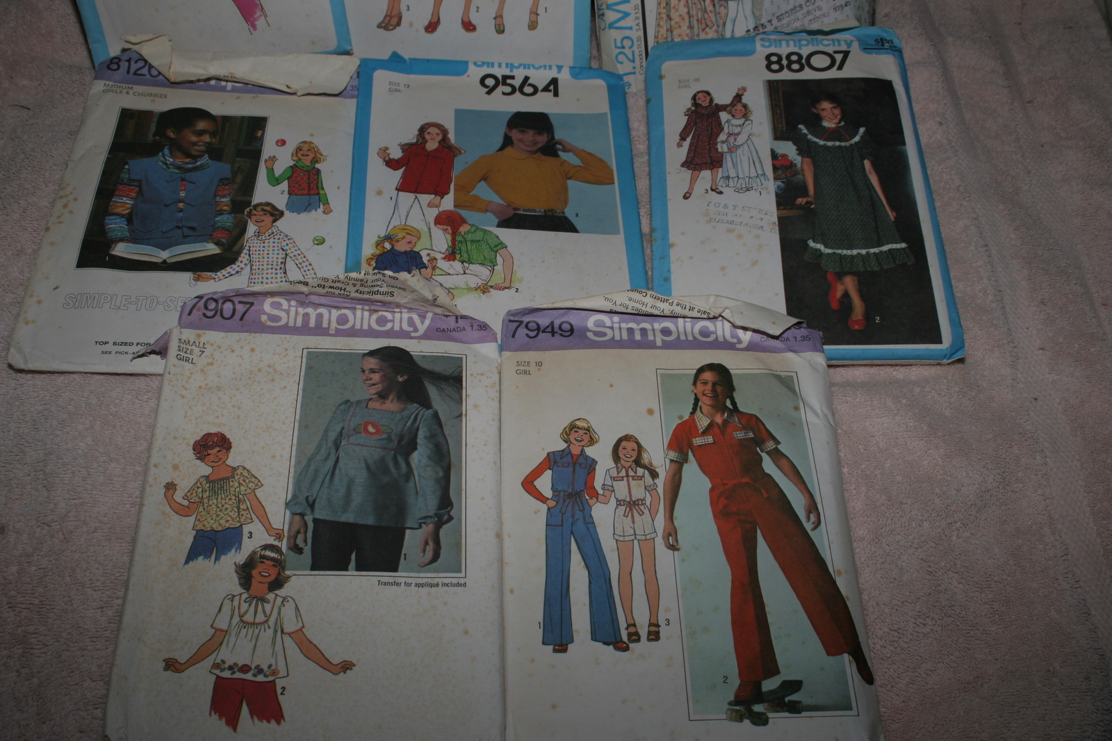 SEWING PATTERNS Vintage lot of 7 Girls patterns Skirts Dresses McCalls 4578