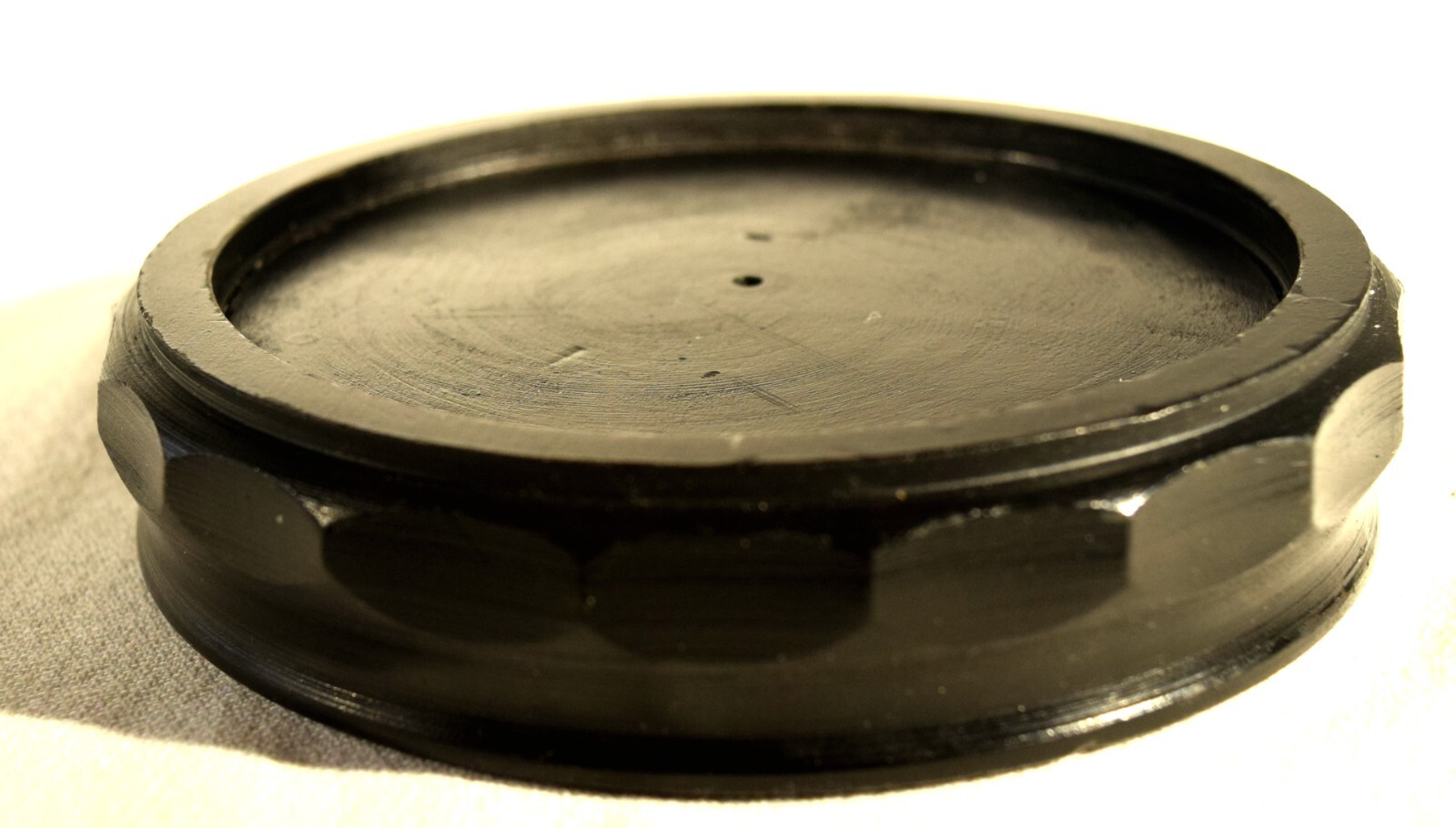 Vintage Chinese Round Ebony Wooden Stand /Lamp Base 5″ diam S4