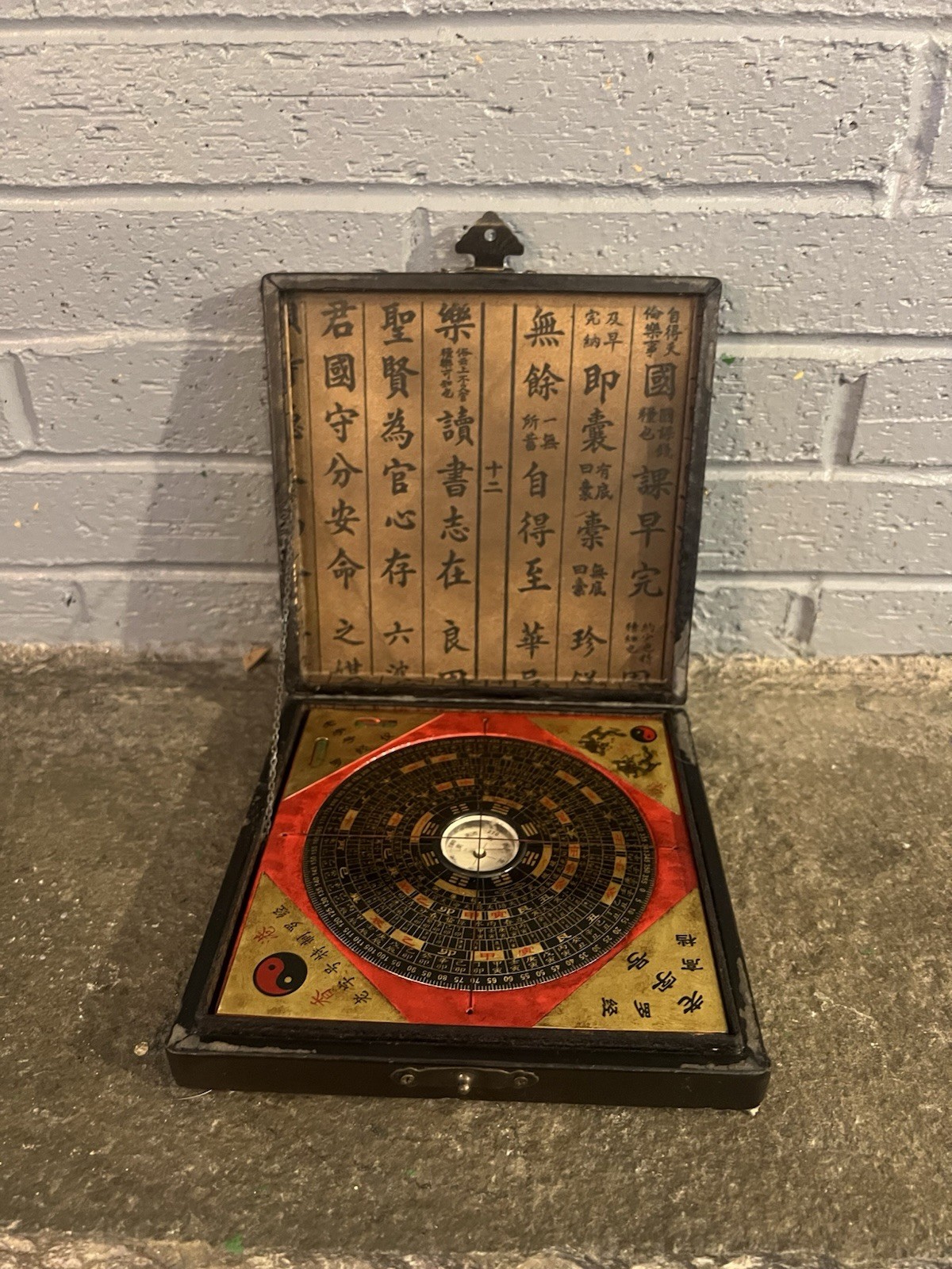 VTG Chinese Asian Astrology Lunar Star Calendar Feng Shui Luo Pan Compass RARE!