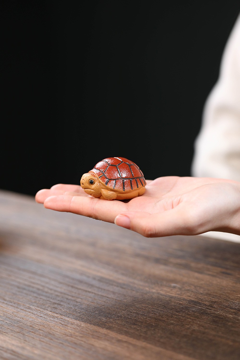 2″ China Yixing Zisha Jiangpo Clay Mini Red Shell Longevity Turtle Tea Pet