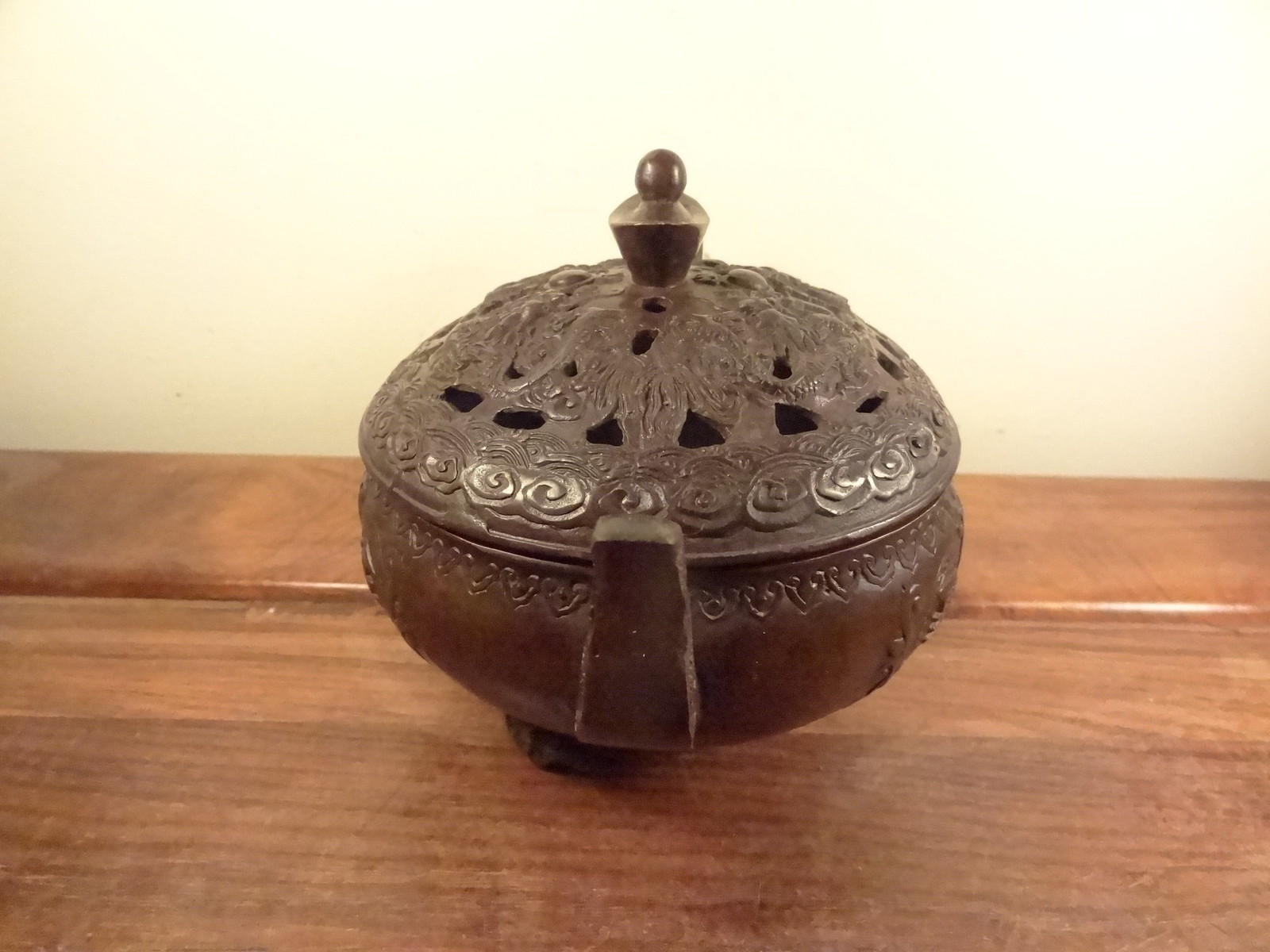 Old Bronze Incense Burner – Dragon Design