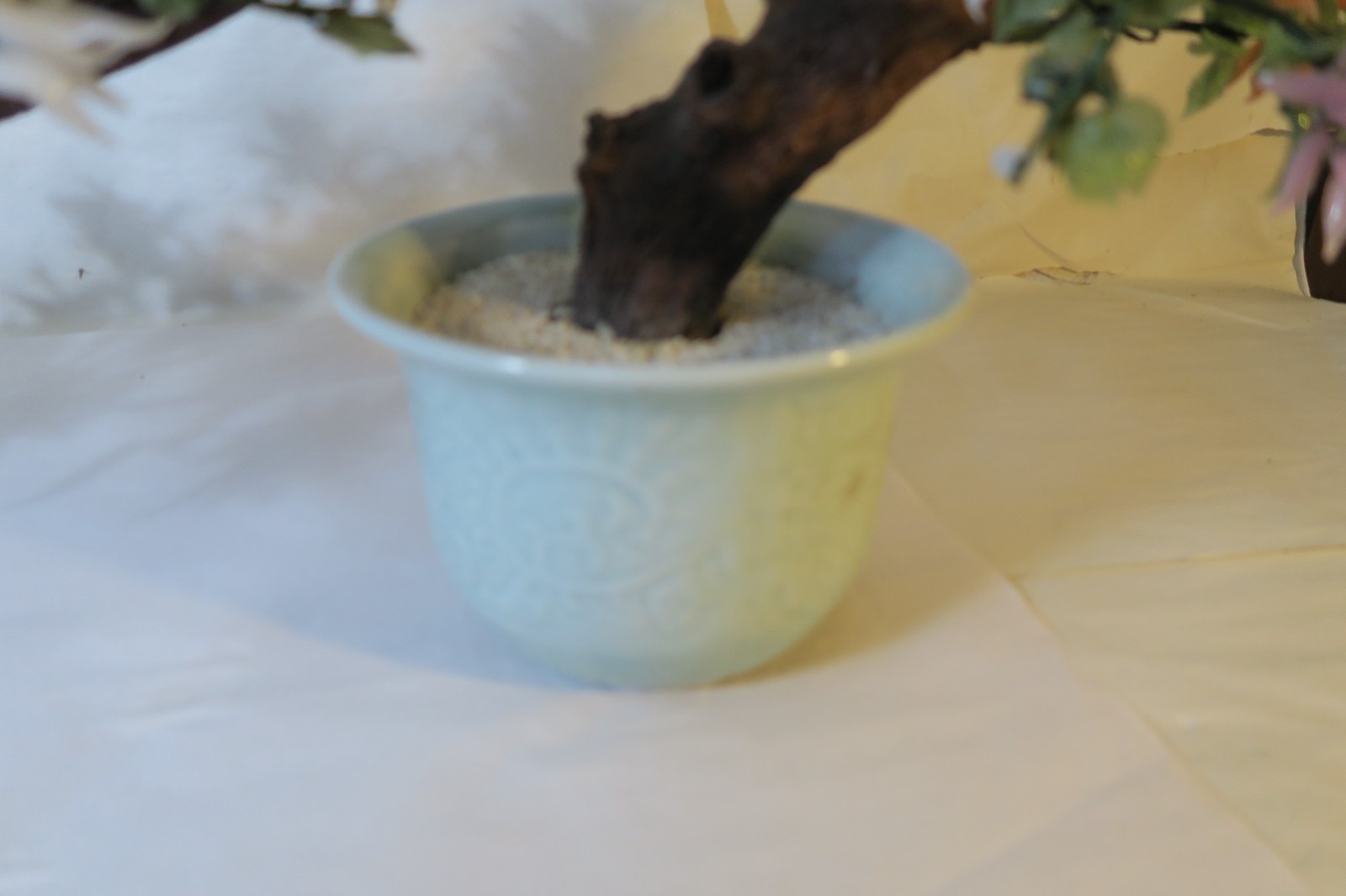 VINTAGE CHINESE JADE,QUARTZ EXTRA LARGE BONSAI TREE 32×20×11
