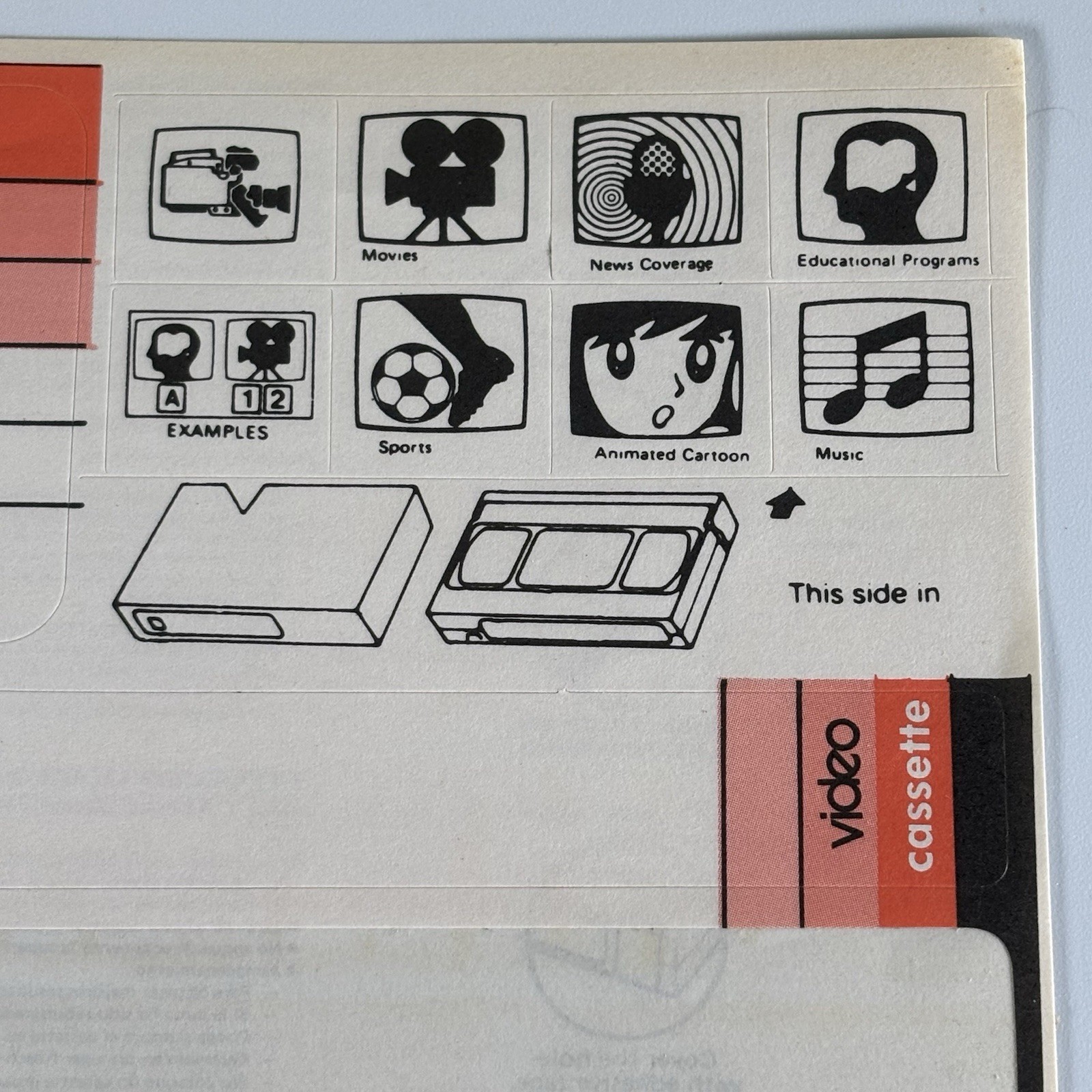 Vintage VHS Label Stickers Video Cassette Labels 12 Lot Full /partial MIXED