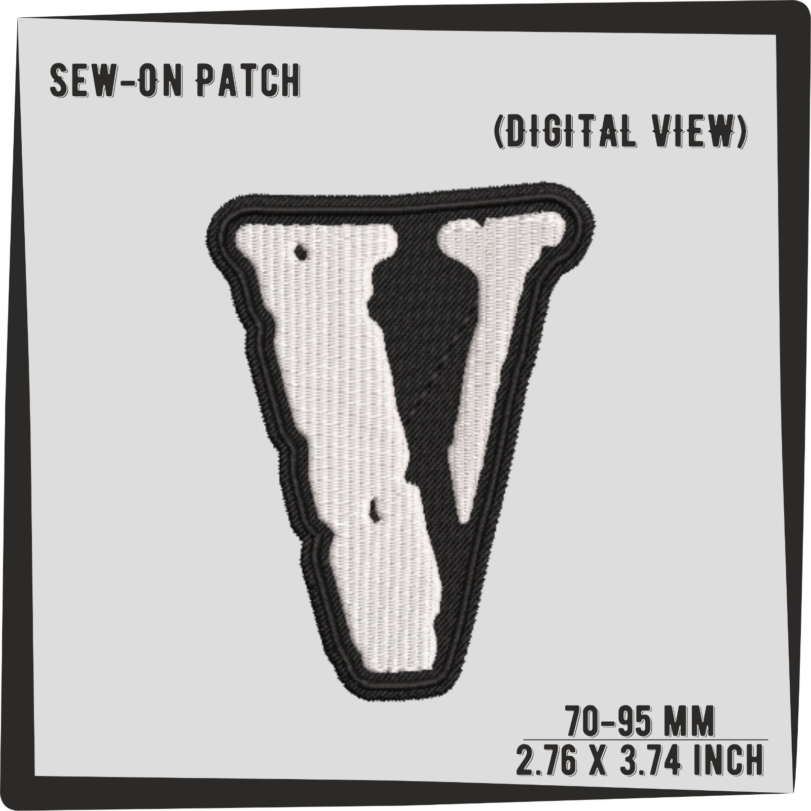 Vlone patch embroidered logo symbol mst city morgue bape bapesta