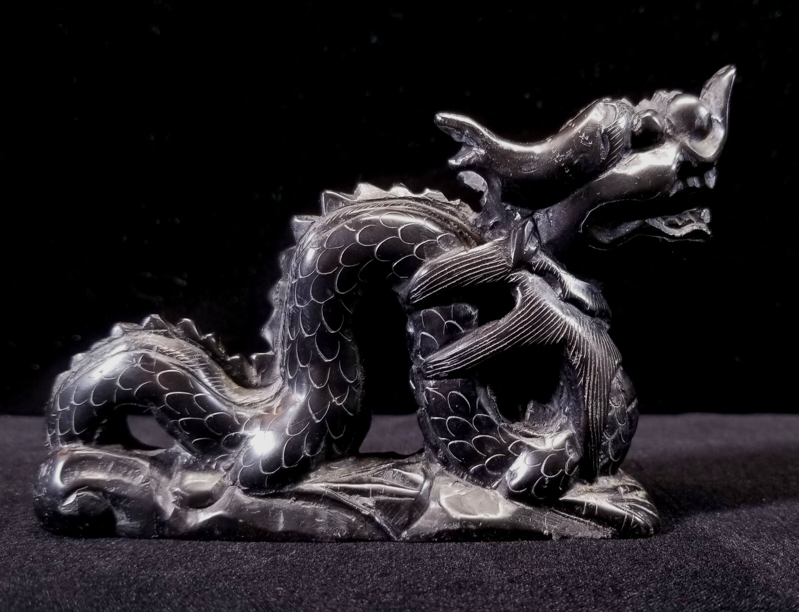 3 Vtg Chinese Items Soapstone Dragon Ching Dynasty Ceramic Trinket Box Sm Dish