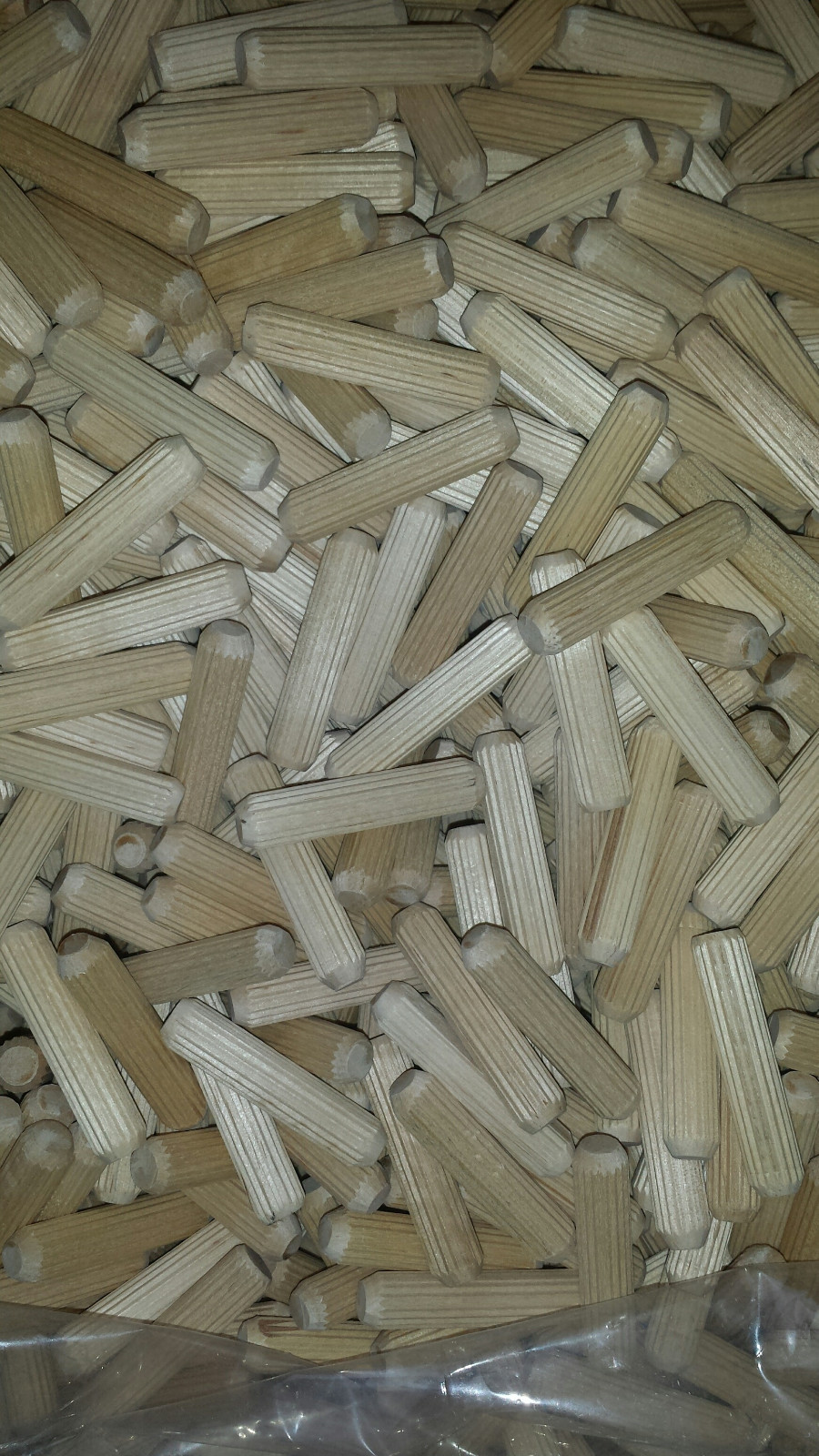 7/16″ x 2″ grooved fluted wooden dowel pin 50, 100, 250, 500, 1000, wood pieces