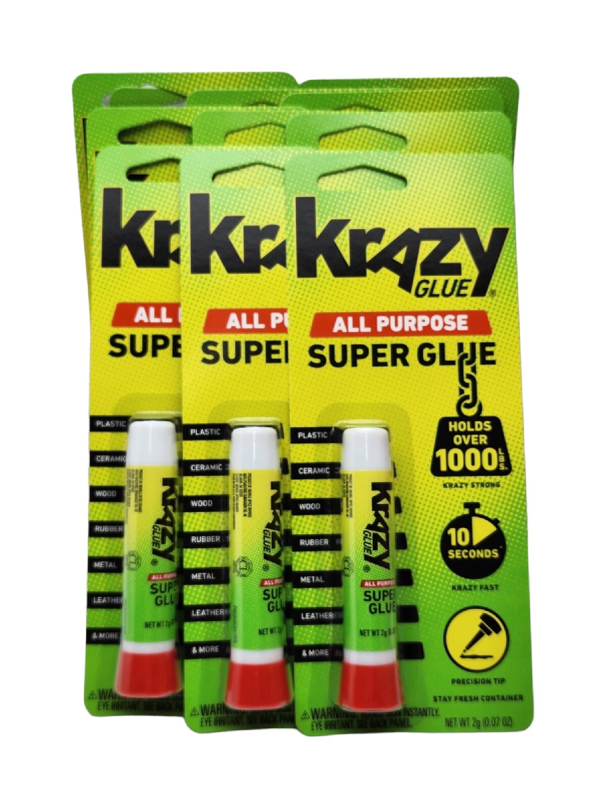 12 Pack Krazy Glue Instant strong Super Glue All Purpose 0.07oz, Free Shipping.