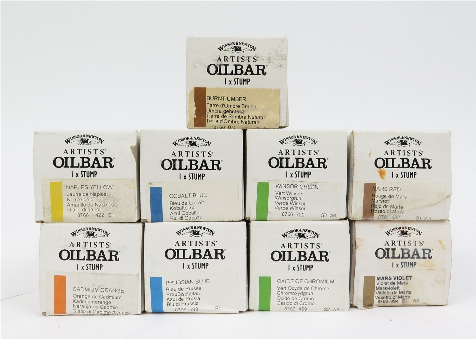 Winsor & Newton 9 Colors XL Artists’ OILBAR STUMP 165ml Made in England