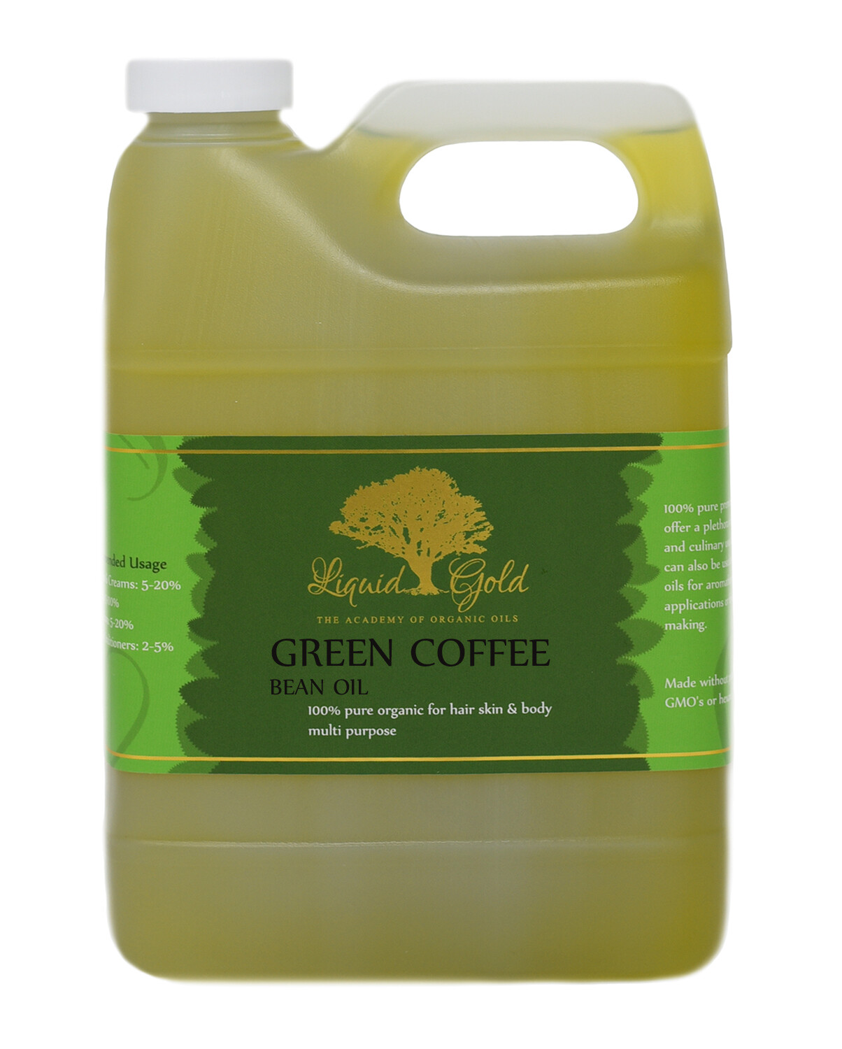 32 oz GREEN COFFEE BEAN OIL 100%PURE ORGANIC COLD PRESSED NATURAL ORGANIC FRESH