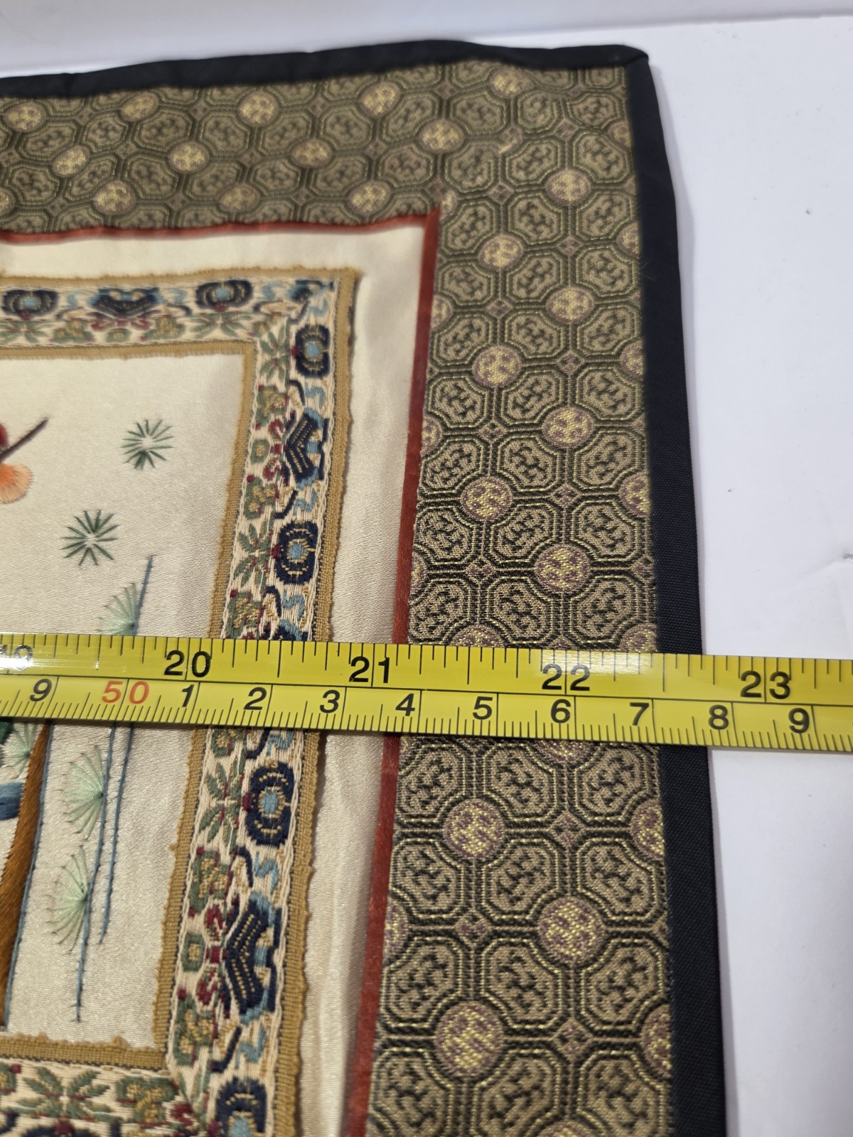 Vtg Chinese Silk Mats & Runner Embroidered Butterfly Flower Asian Table Decor