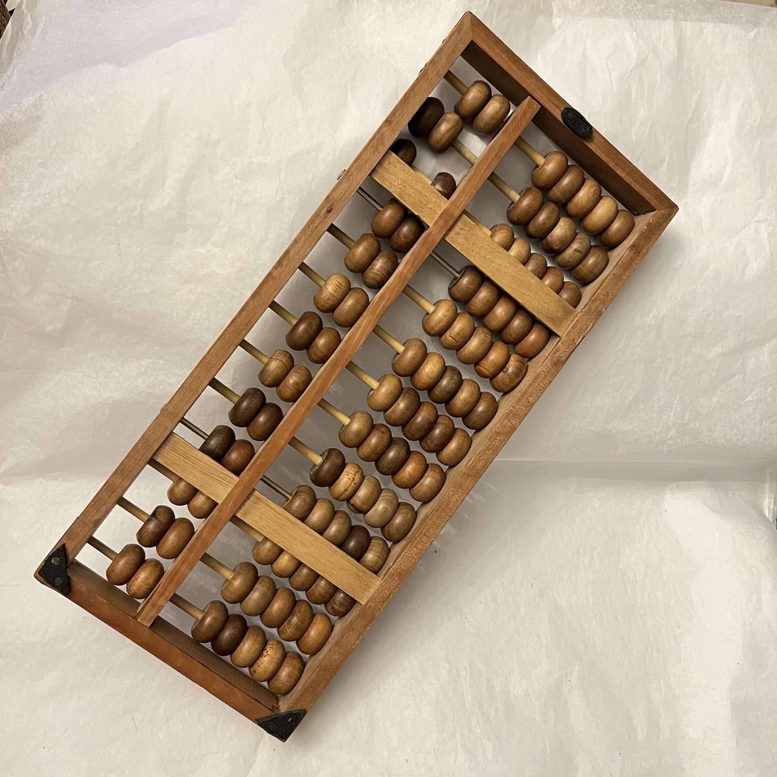 VTG Chinese Rosewood Abacus, 14.5”x 6.25” Brass Accents, Zhejiang Province
