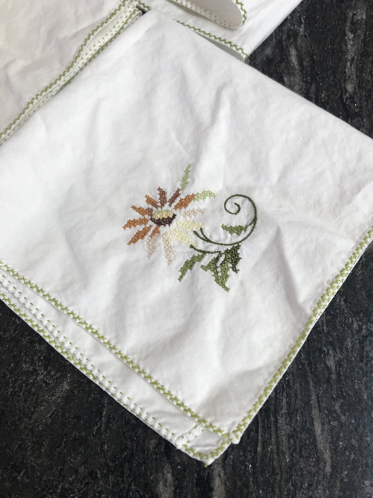 vintage chinese table embroidery (14.5″) (set of 5)