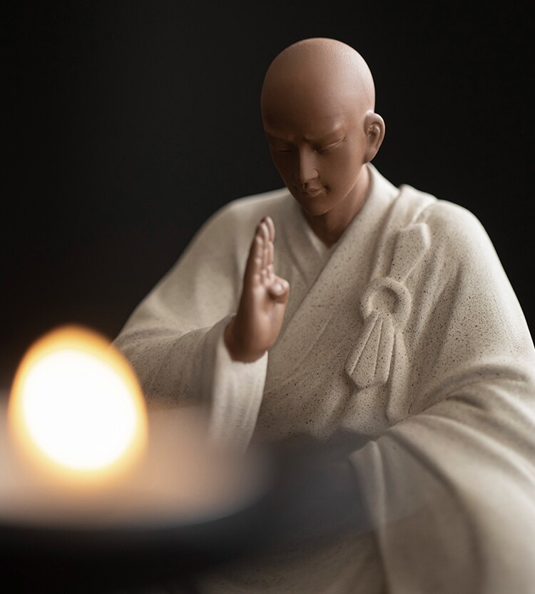 4″ Chinese Porcelain Monk Statue Buddha New Buddhism Zen Figure Decor