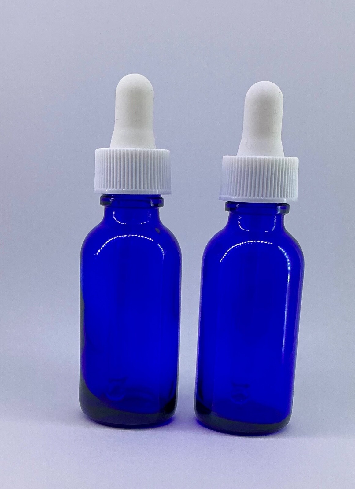 1 oz Blue Glass Dropper Bottle 30ml White Cap,DIY Serum, Tincture, Oil
