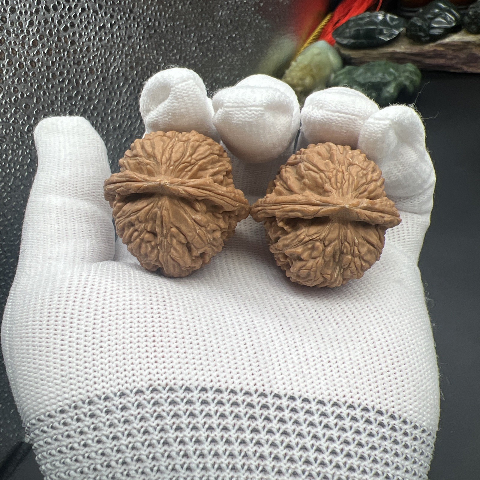 Pair of Match Chinese Health Walnut36×35.5×38mm 精配文玩核桃全品小众～小四喜