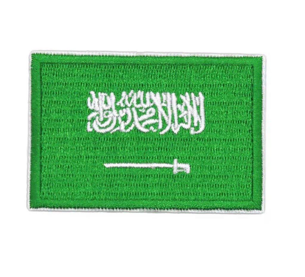 Saudi Flag Patch Embroidered Sew-On Saudi Arabia Middle East Decal Free Shipping