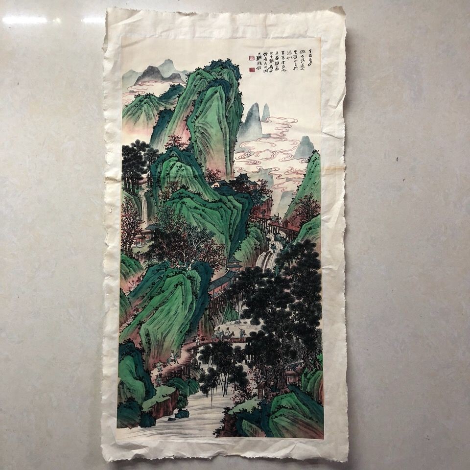 Chinese Ink Painting Zhongtang Scroll Unframed Wall Art Home Decor
