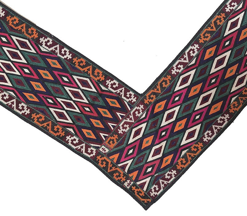 VINTAGE CENTRAL ASIAN UZBEK LAKAI SILK EMBROIDERY SAYE GOSHA №2