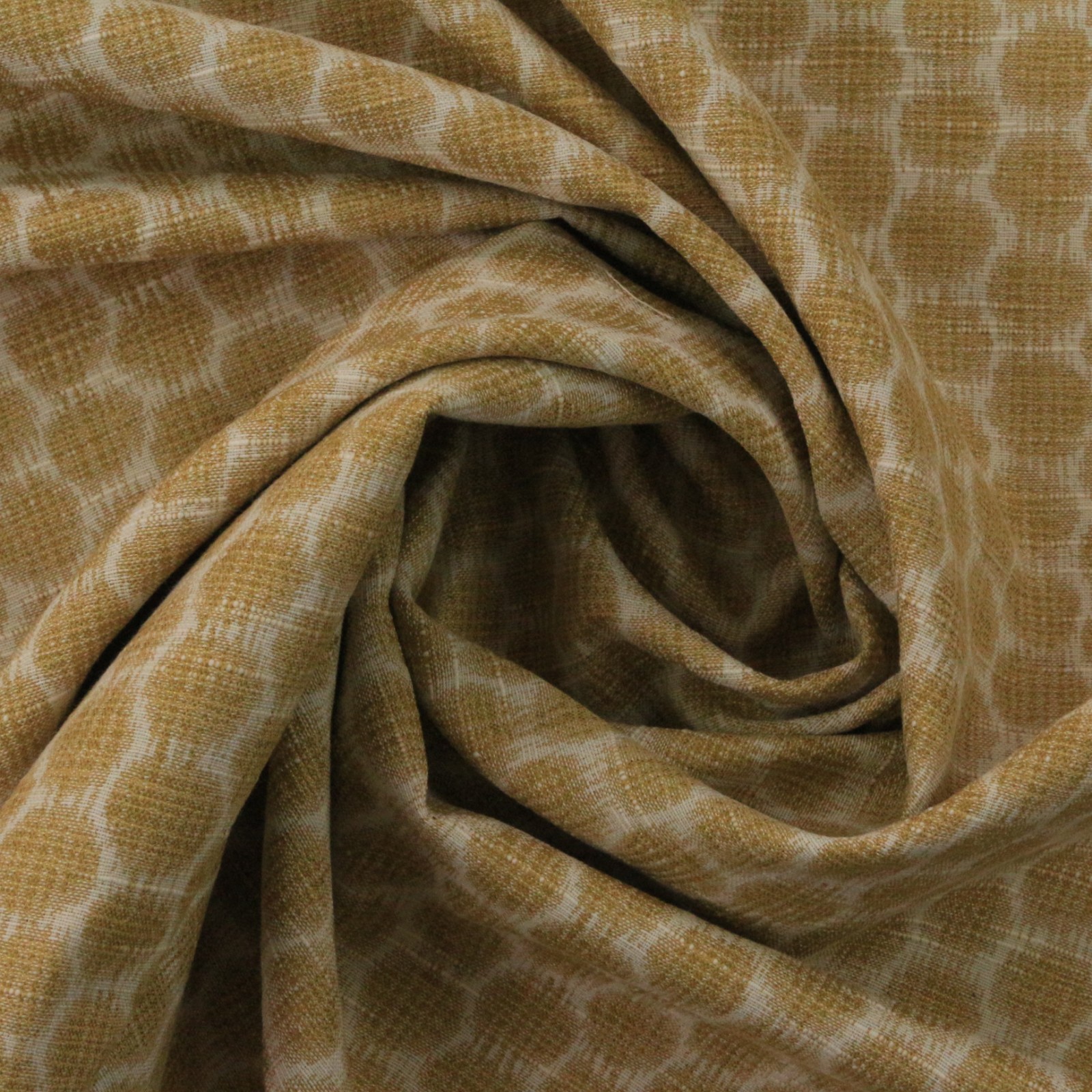 BALLARD DESIGNS MIA DIJON YELLOW CREAM GEOMETRIC HONEYCOMB FABRIC BY YARD 56″W