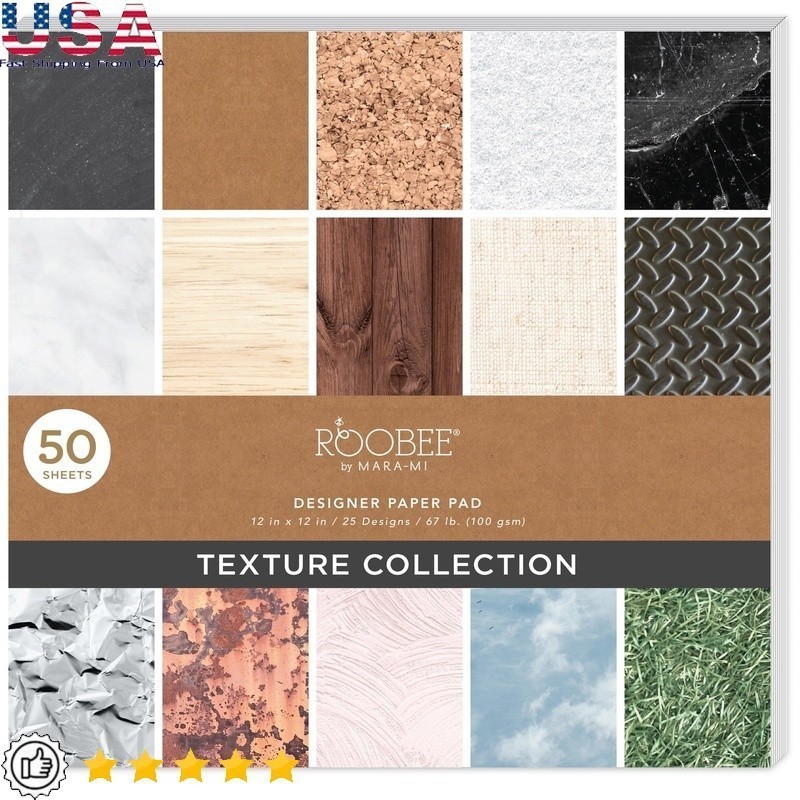 12×12 Textured Paper Pad 50 Sheets Scrapbooking DIY Crafts Invitations New