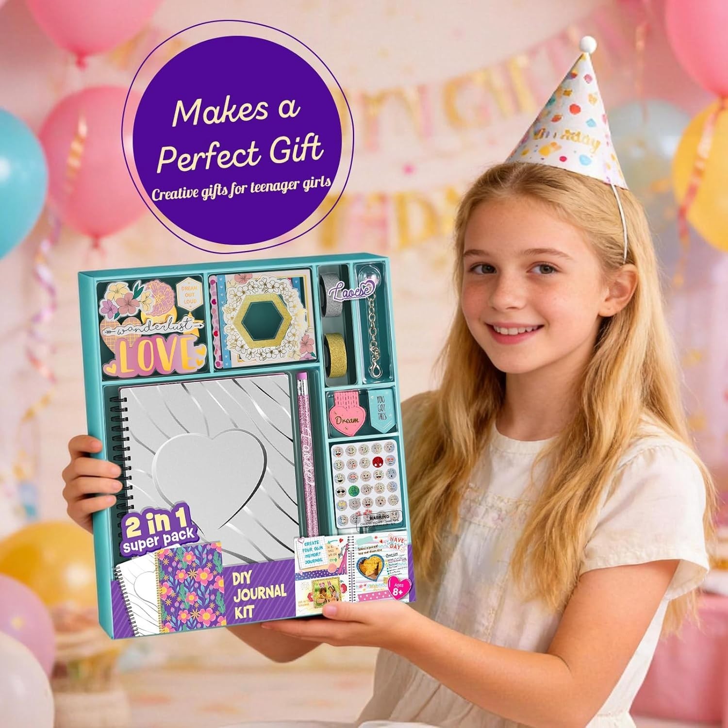 2-Pack DIY Journal Kit for Girls – Birthday Easter Gifts for Girls 8 9 10 11 …