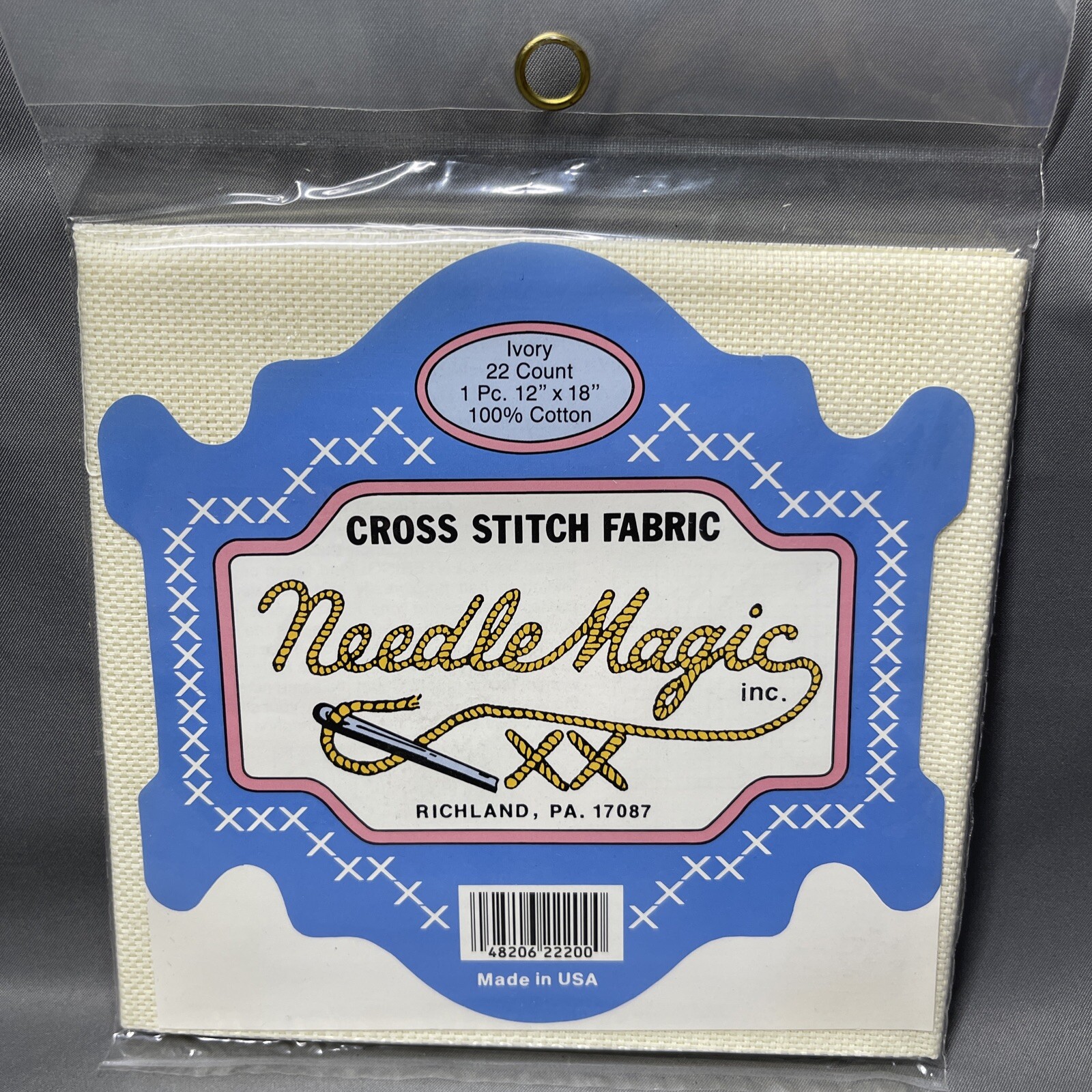 Cross Stitch Fabric Ivory 22 Count 1 pc 12″x18″ 100% Cotton NIP NOS NeedleMagic