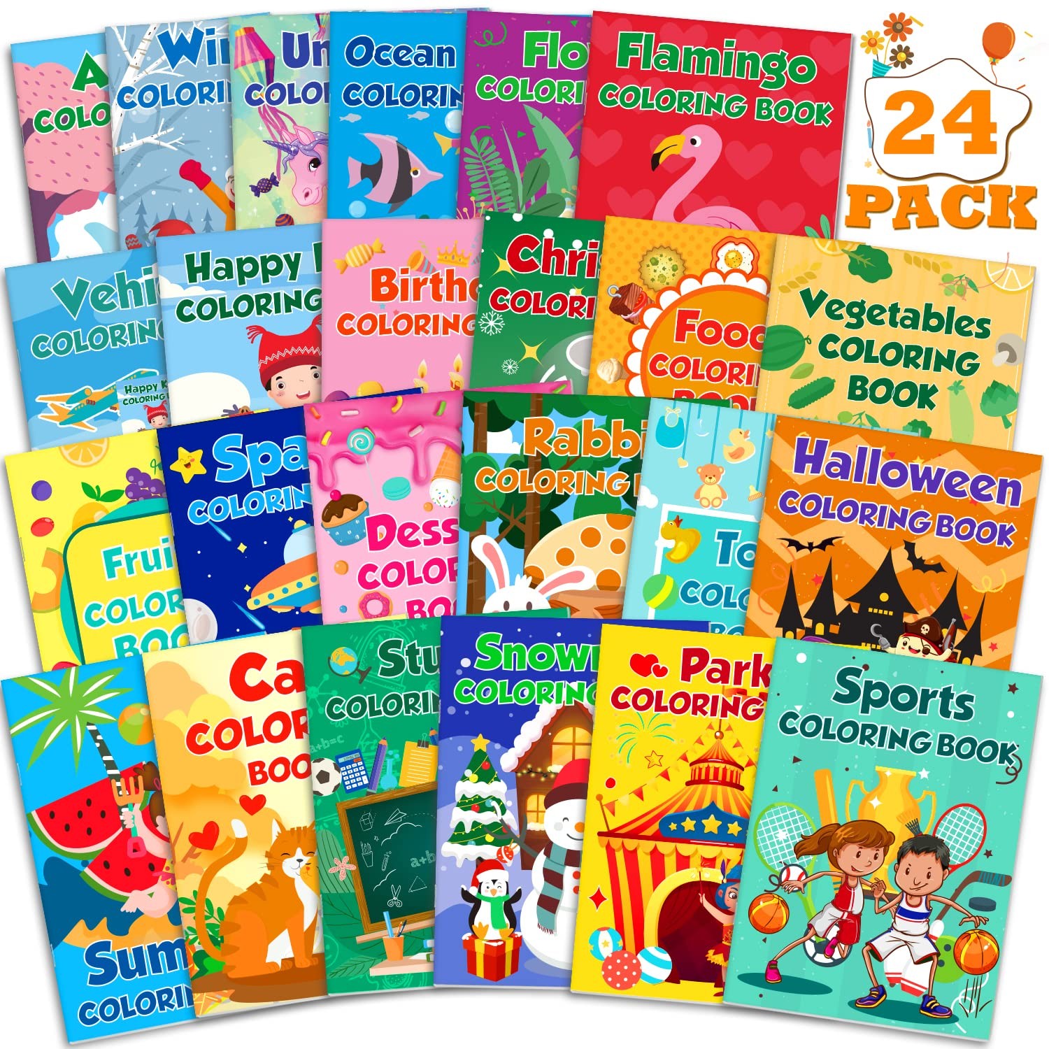 24Pack Small Coloring Books for Kids Ages 4-8, 8-12, Bulk Coloring Books for …