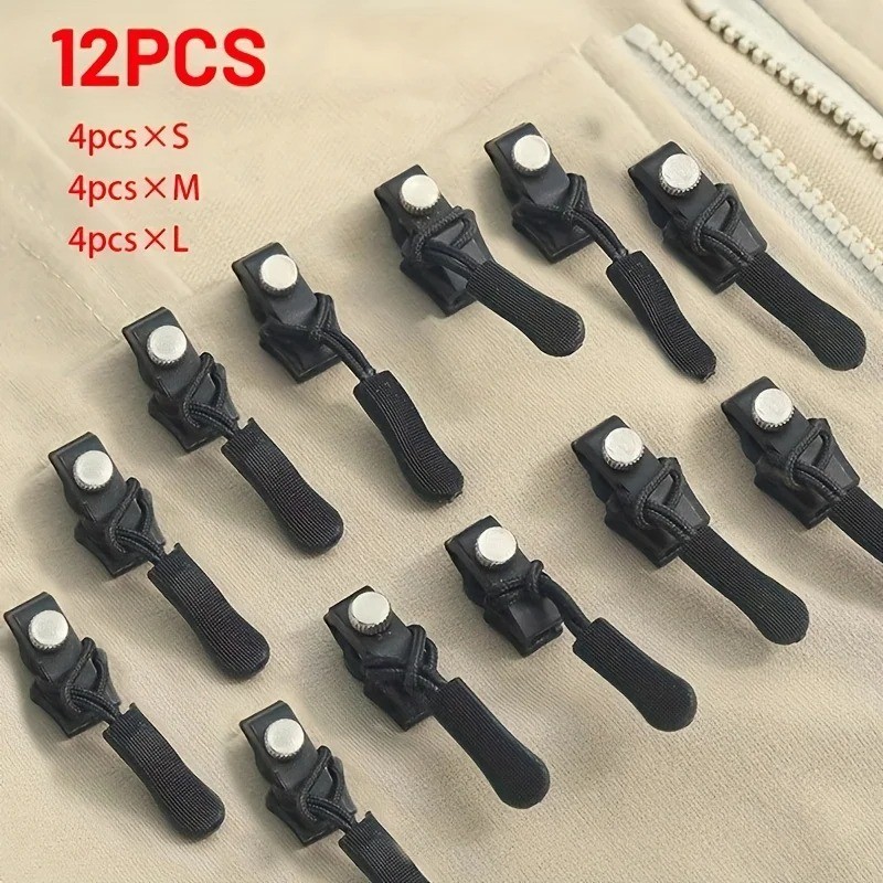 12-Pack Universal Fit Zipper Repair Kit Quick Fix Detachable Slider Replacement