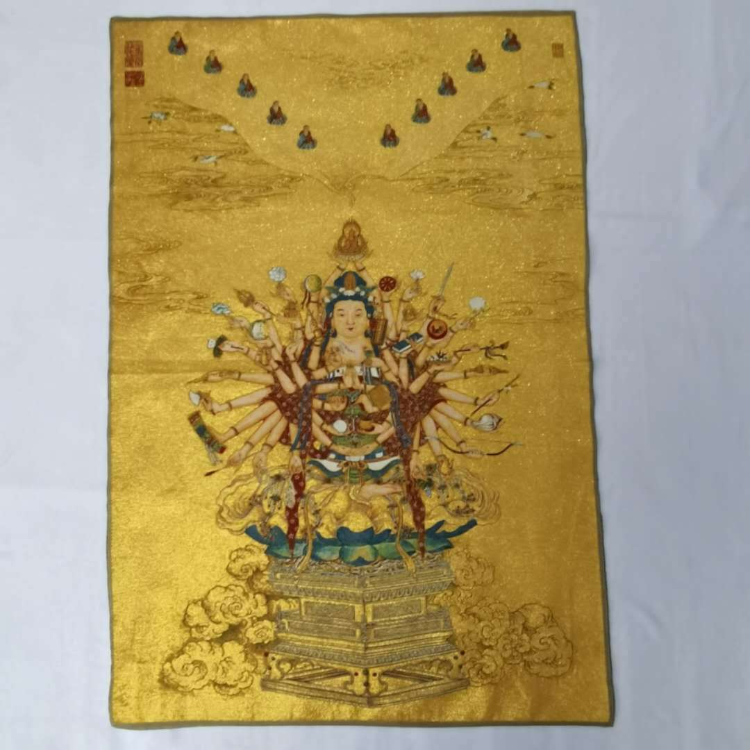 36″ Tibet Tibetan Cloth Silk 1000 Arms Avalokiteshvara Kwan-yin Tangka Thangka26