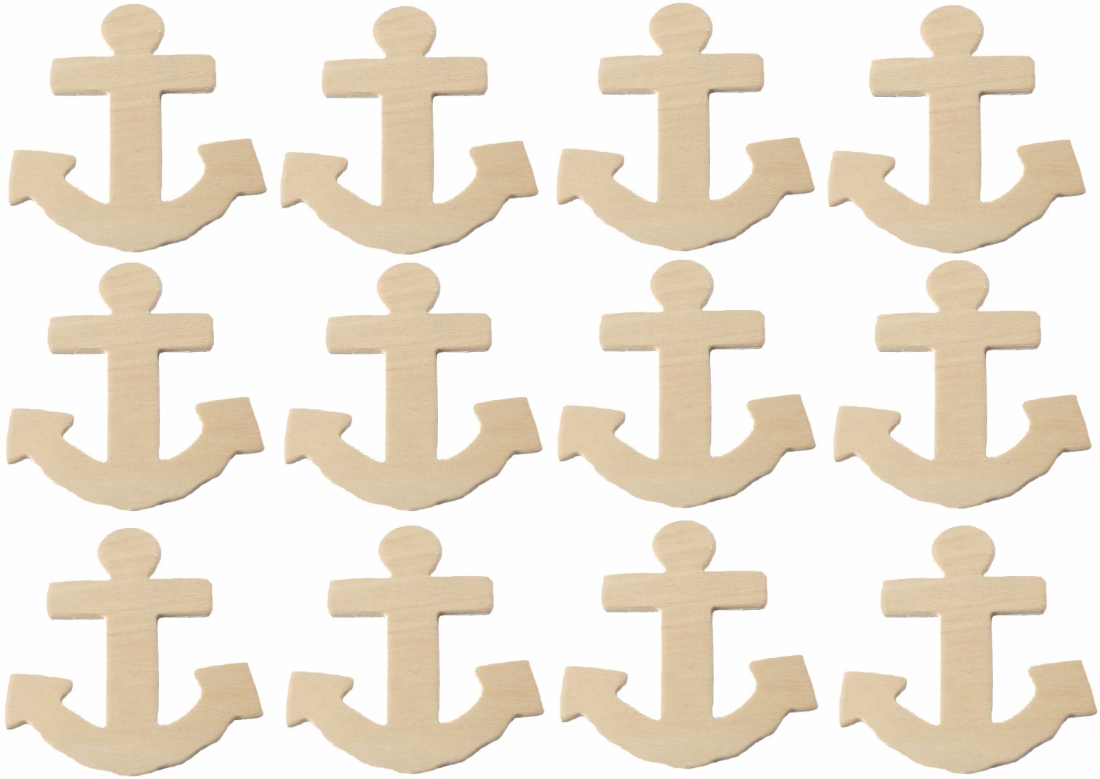 Creative Hobbies® Unfinished Wood Anchor Cutout Shapes, 4 Inch tall, pack of 12