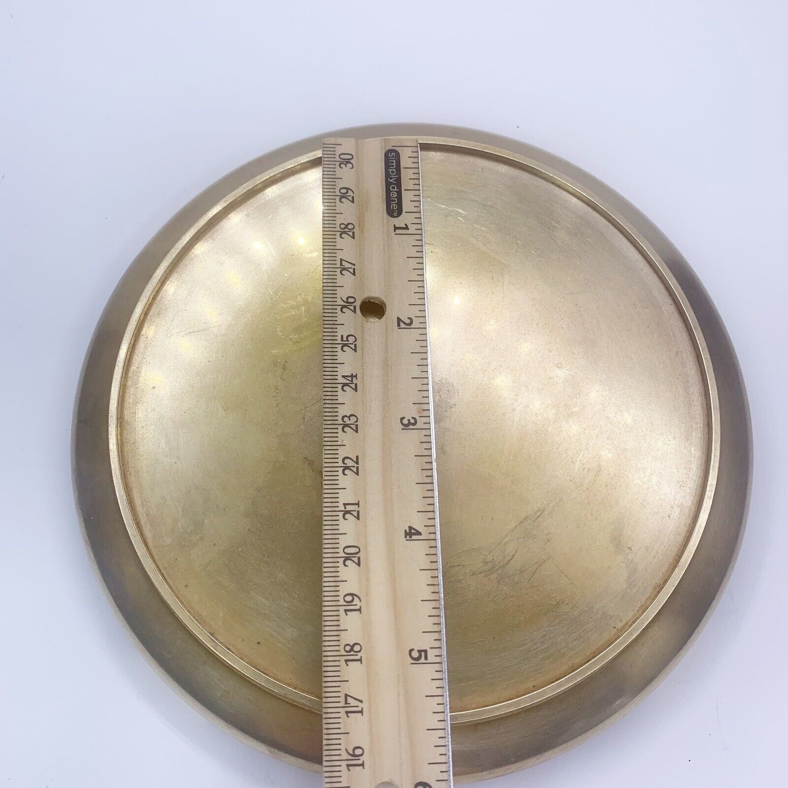 Vintage Display Stand Brass Base Pedestal Vase Pot Ginger Pot Round Footed 6.75”