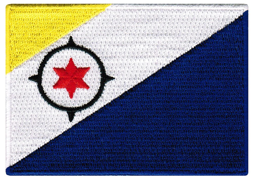 BONAIRE FLAG PATCH CARIBBEAN EMBLEM embroidered iron-on SCUBA TRAVEL SOUVENIR